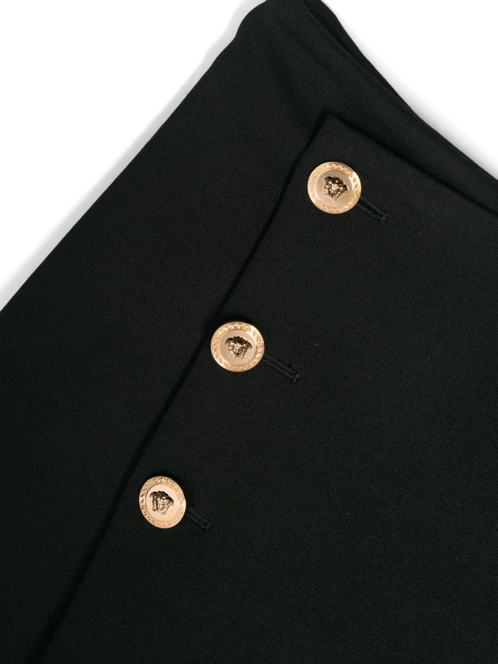 Gonna/pantalone nera per bambina con bottoni 10124431A09692 1B000 Versace Kids 