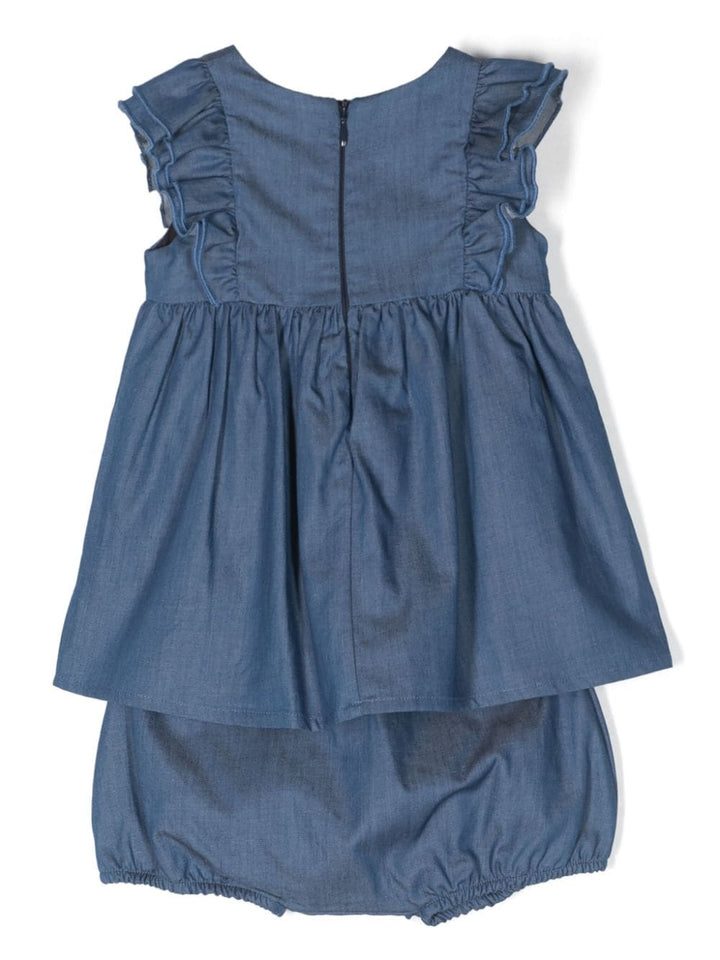 Abito blu per neonata in denim 10127151A09393 1D650 Versace Kids 