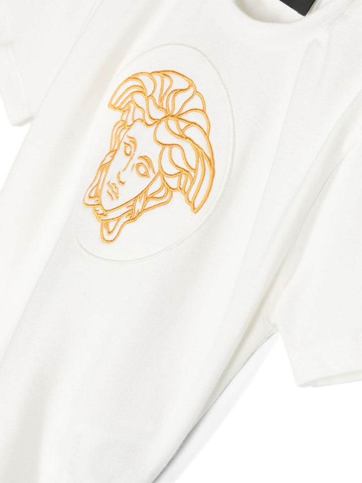 T-shirt bianca per neonato con logo 10133891A09537 2W110 Versace Kids 