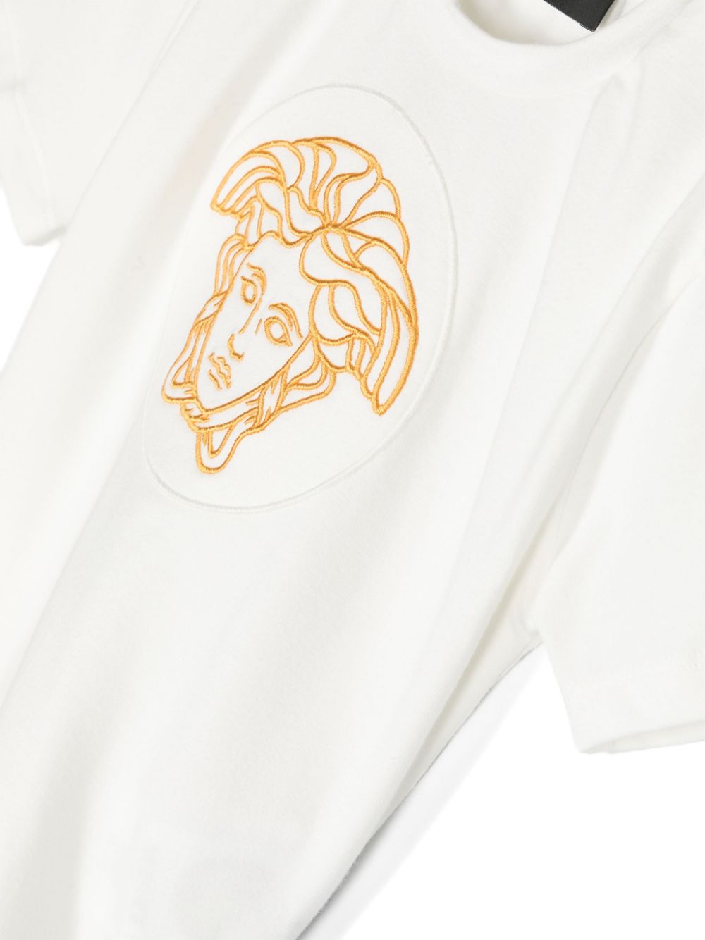 T-shirt bianca per neonato con logo 10133891A09537 2W110 Versace Kids 
