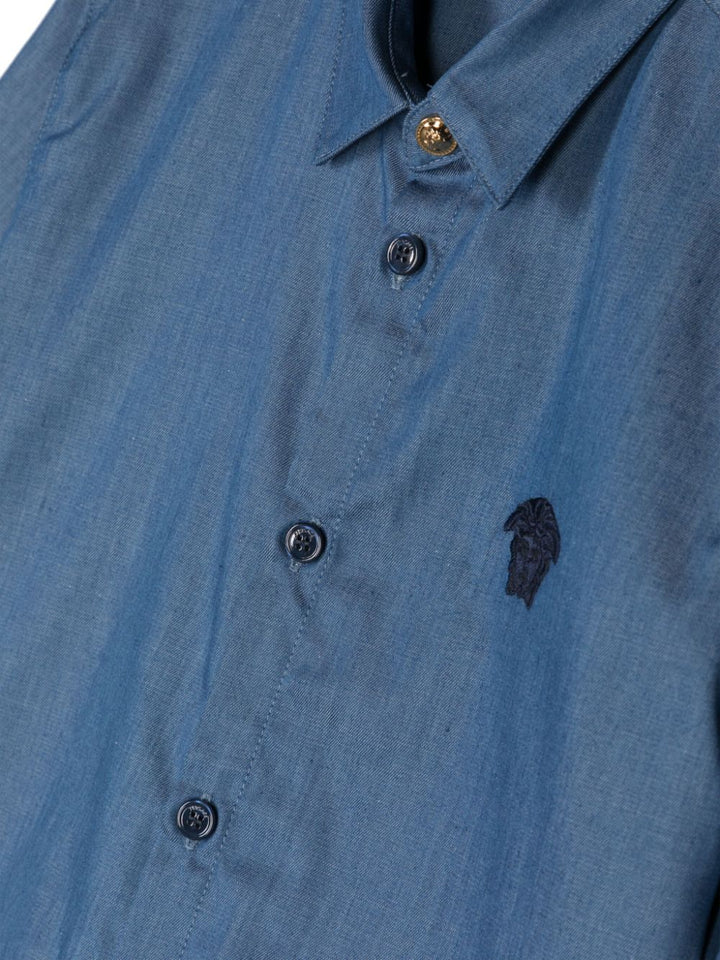 Camicia blu per bambino con logo 10138361A09738 2D930 Versace Kids 