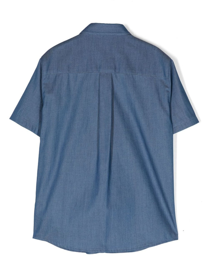 Camicia blu per bambino con logo 10138361A09738 2D930 Versace Kids 