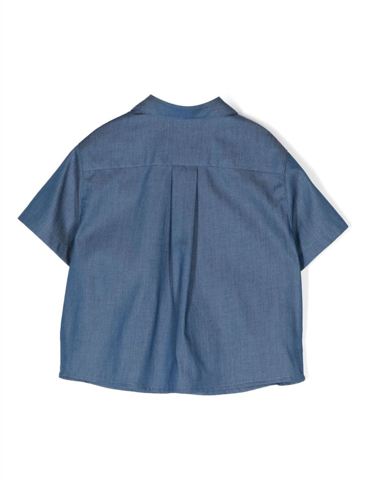Camicia azzurra per neonato con logo 10139781A09738 2D930 Versace Kids 