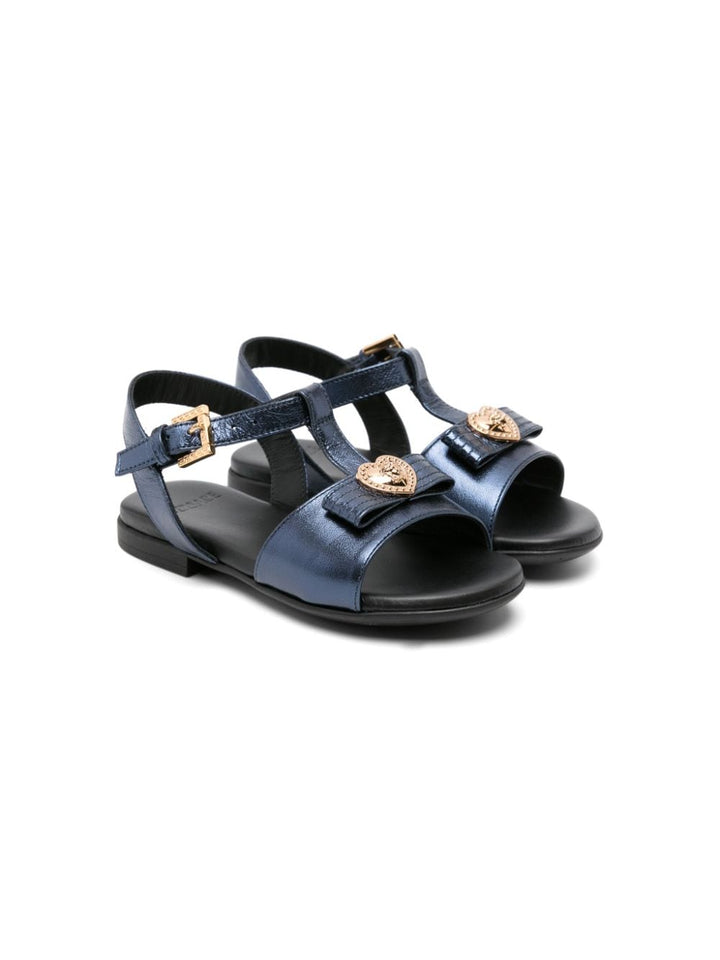 Sandali blu per bambina con logo 10142011A08287 1U83V Versace Kids 