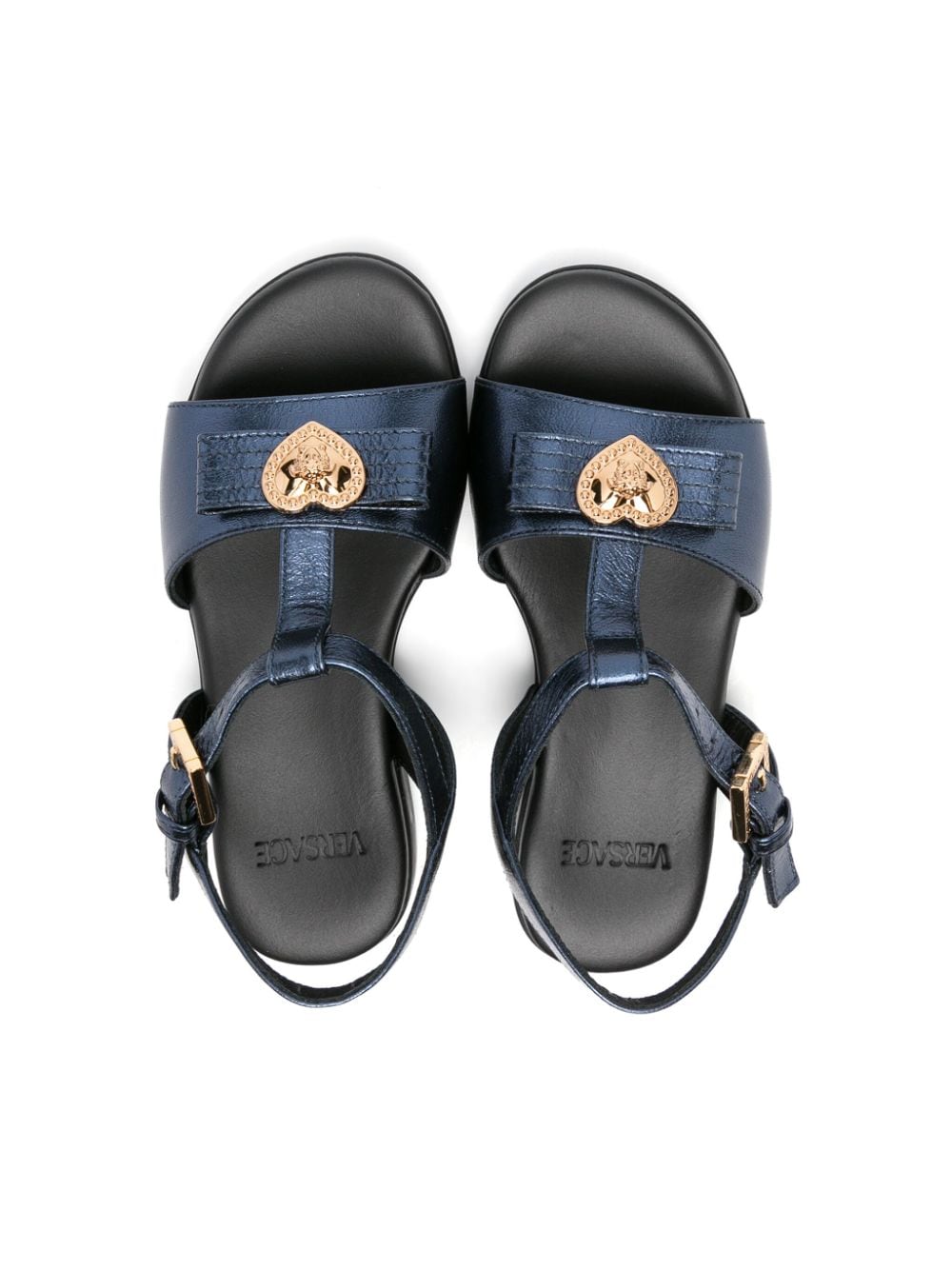 Sandali blu per bambina con logo 10142011A08287 1U83V Versace Kids 