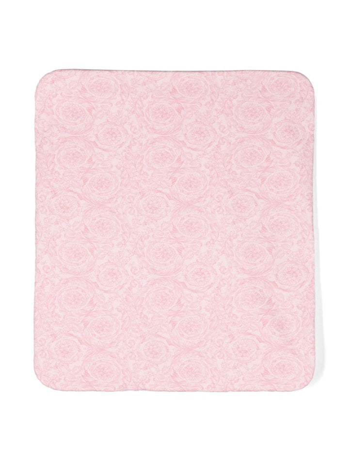 Coperta rosa per neonata con logo