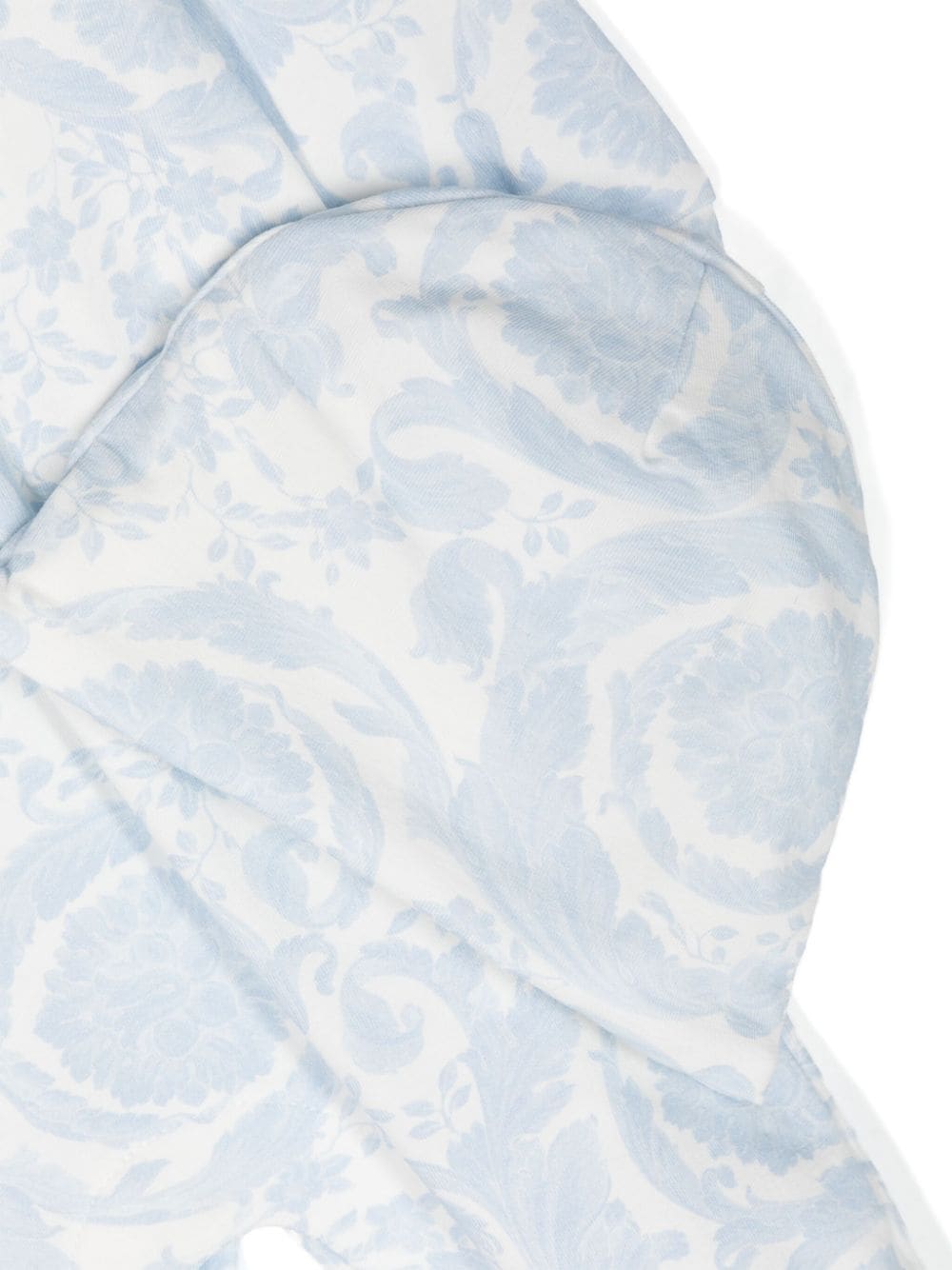 Tutina bianca per neonato con stampa azzurra
