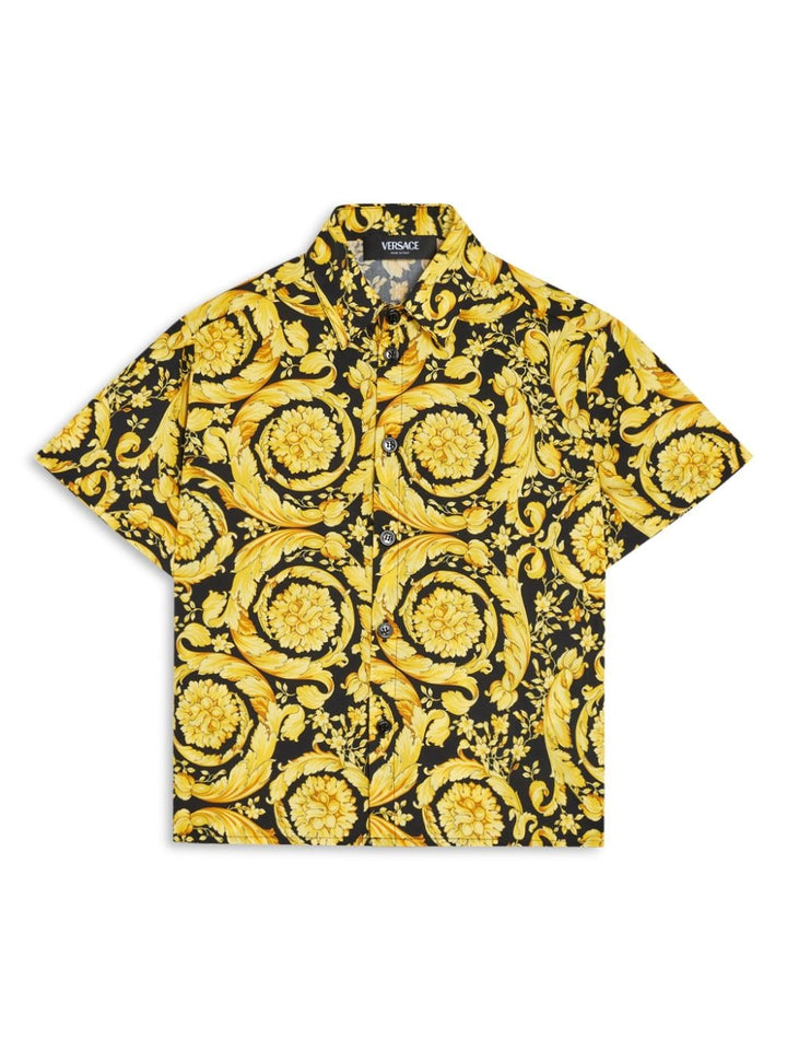 Black shirt for boys with gold print