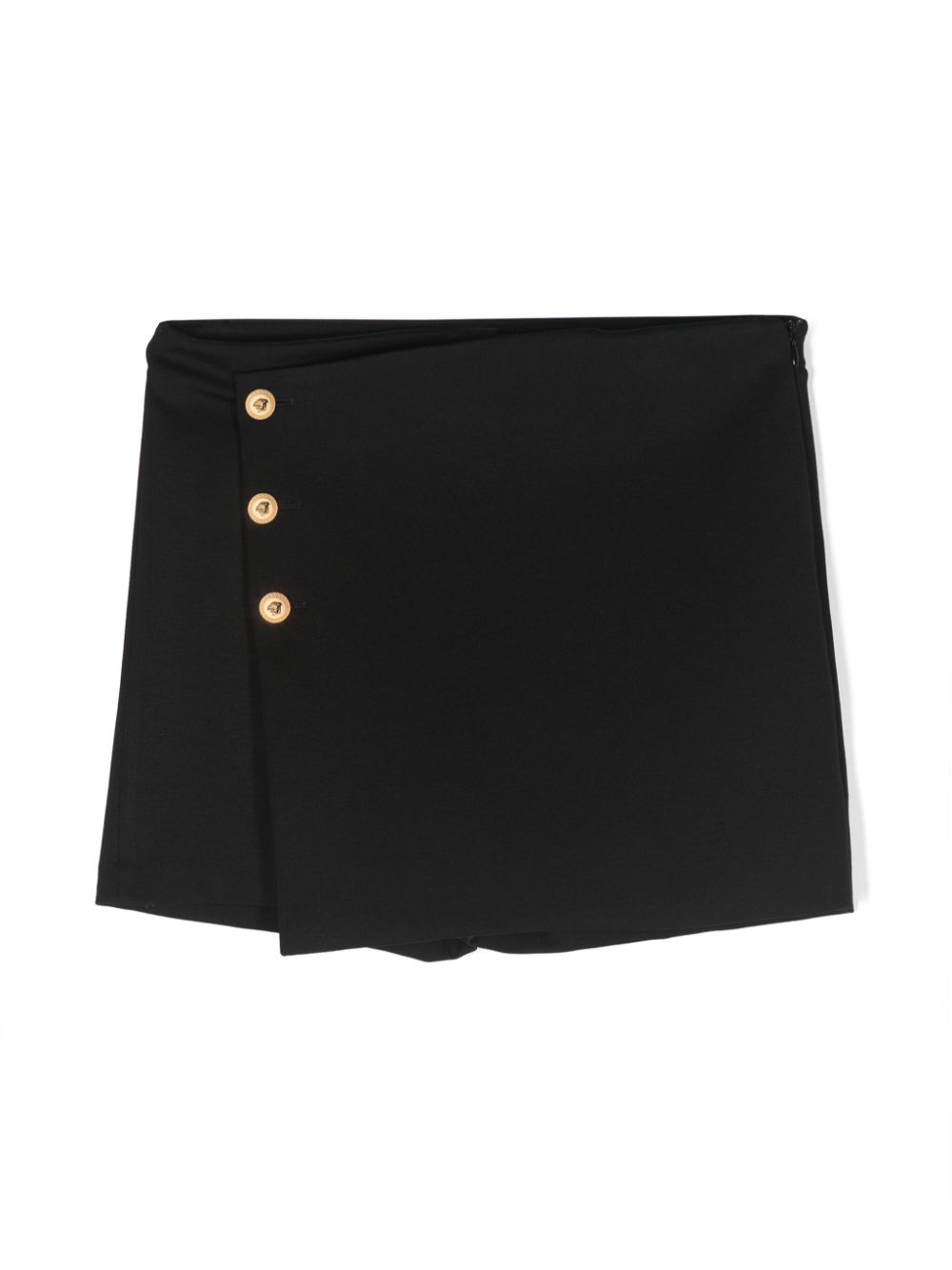 Black Bermuda shorts for girls with buttons