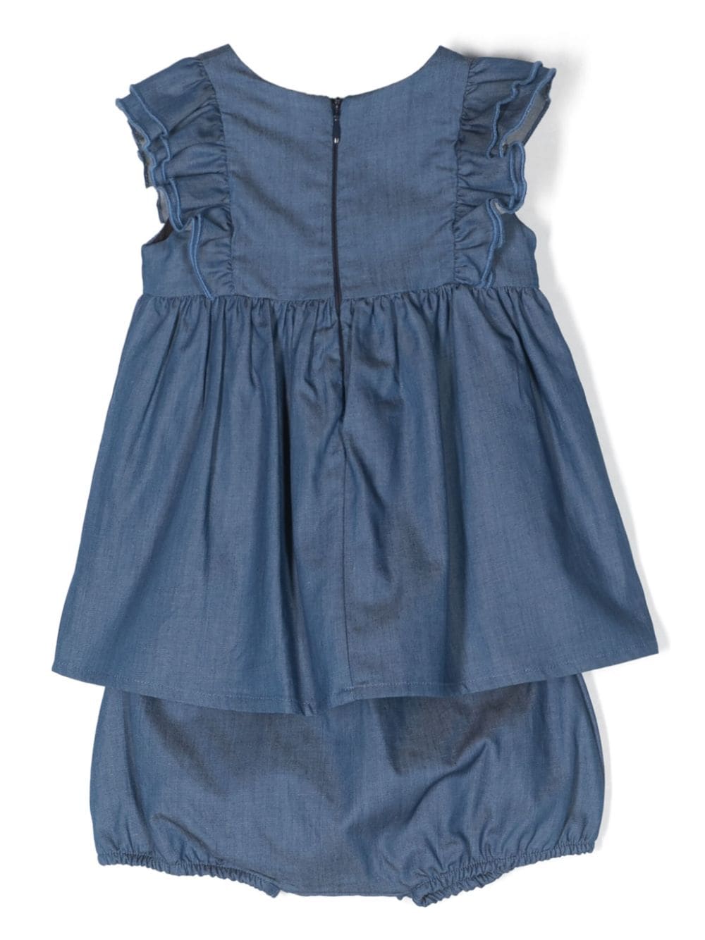 Blue denim dress for baby girls