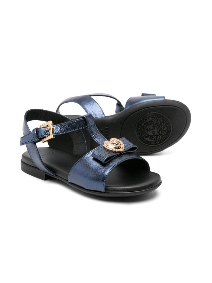 Blue sandals for girls with logo