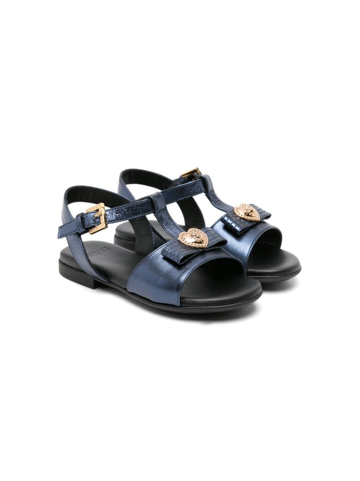 Blue sandals for girls with logo