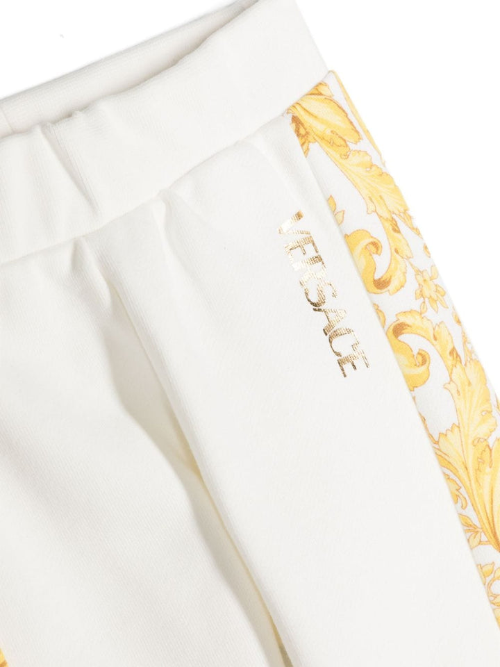 Pantalone sportivo bianco per neonato con logo