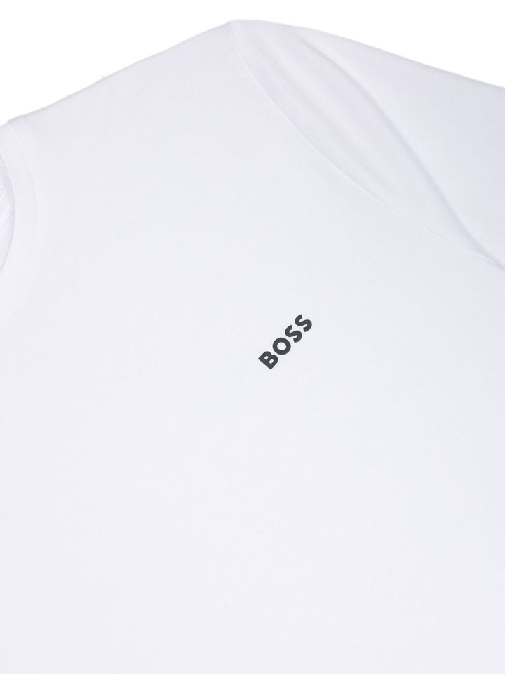 White t-shirt for boys with small logo