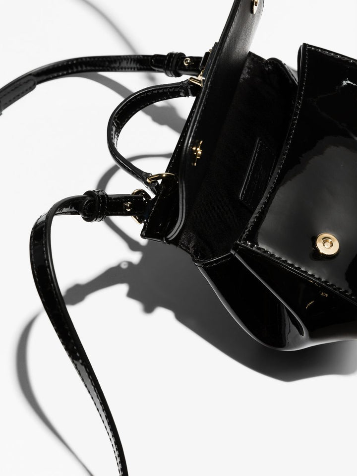 Black leather bag for girls