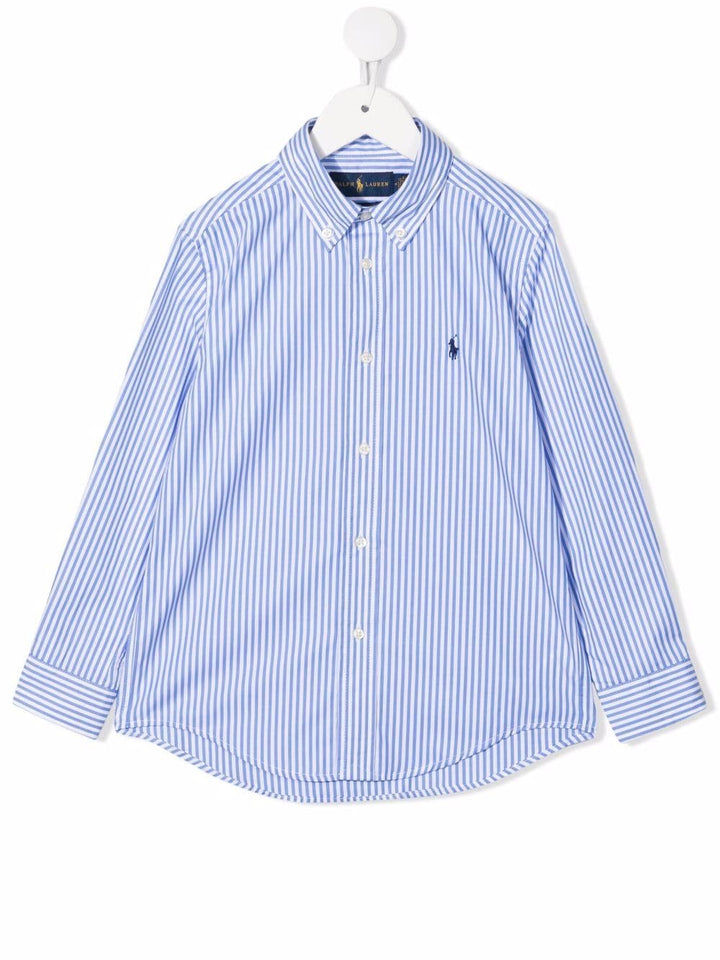 Camicia azzurra per bambino con logo 323862260 001 Ralph Lauren Kids 