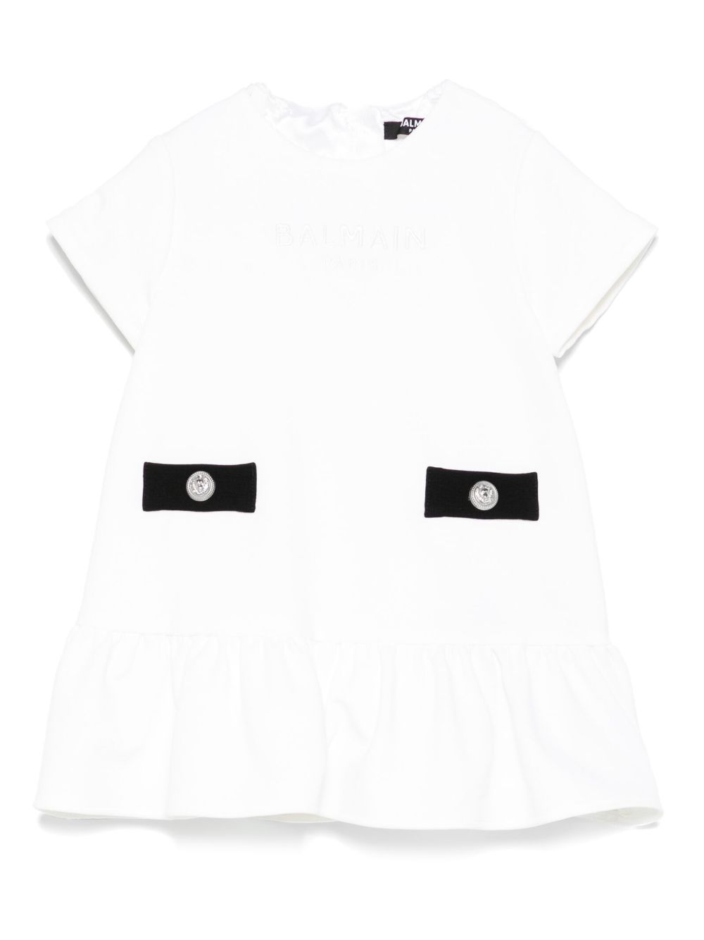 Abito bianco per neonata BW1031J0371 100NE Balmain Kids 