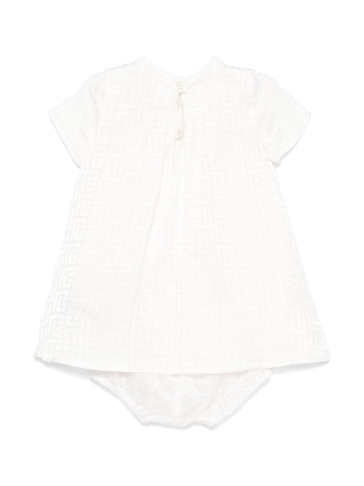 Abito beige mandorla per neonata BW1141S0192 102 Balmain Kids 