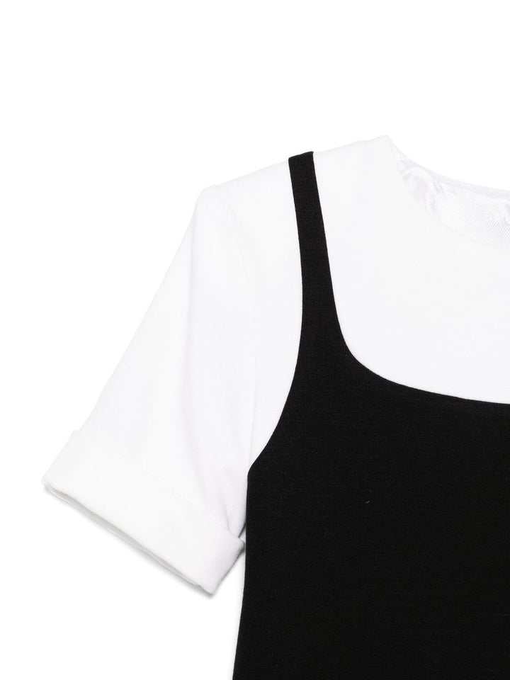 Abito nero/bianco per bambina BW1C41J0371 930BC Balmain Kids 