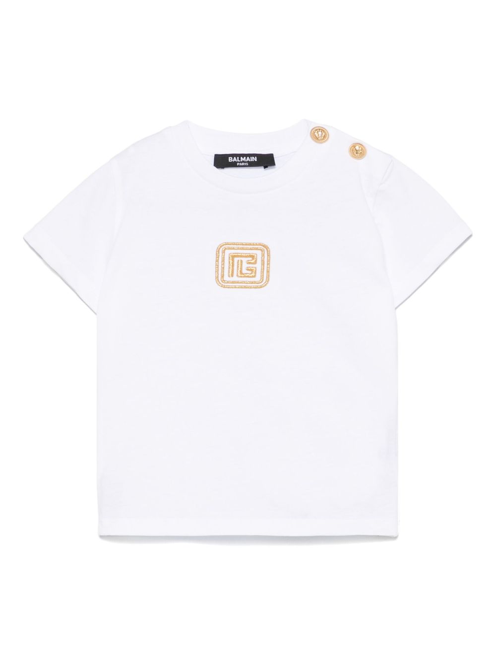T-shirt bianca per neonato BW8581Z0082 100OR Balmain Kids 