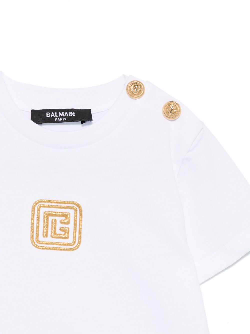 T-shirt bianca per neonato BW8581Z0082 100OR Balmain Kids 