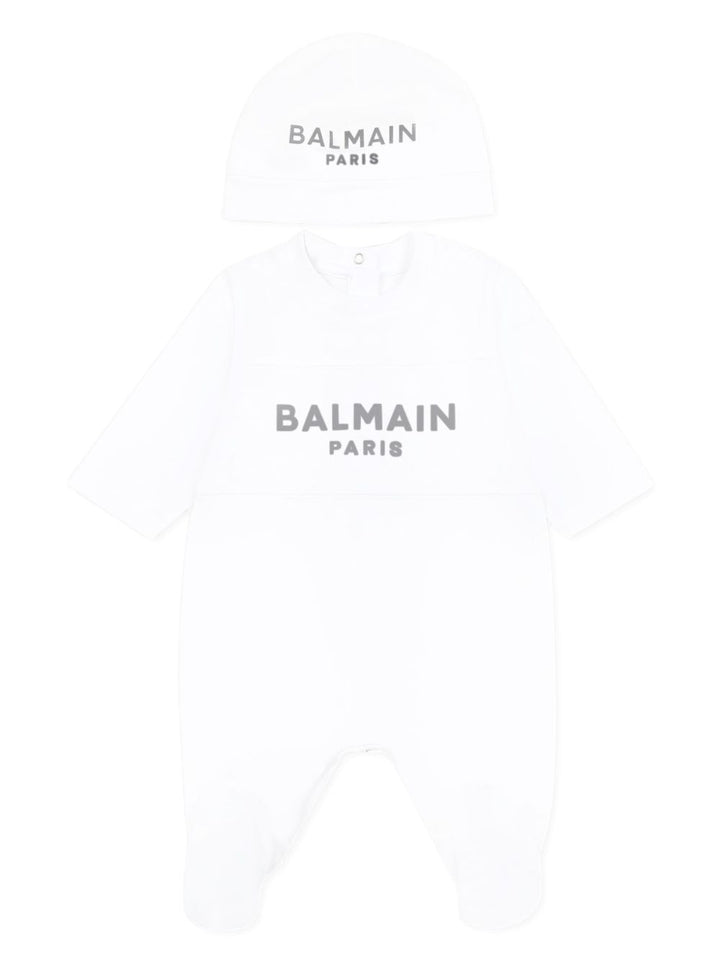 Tutina bianca per neonato BWB50AZ0082 100AG Balmain Kids 