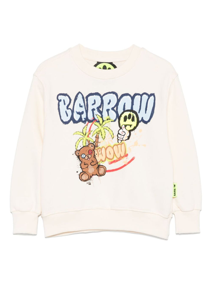 Felpa ecrù per bambino con logo S5BKJUSW064 013 Barrow Kids 