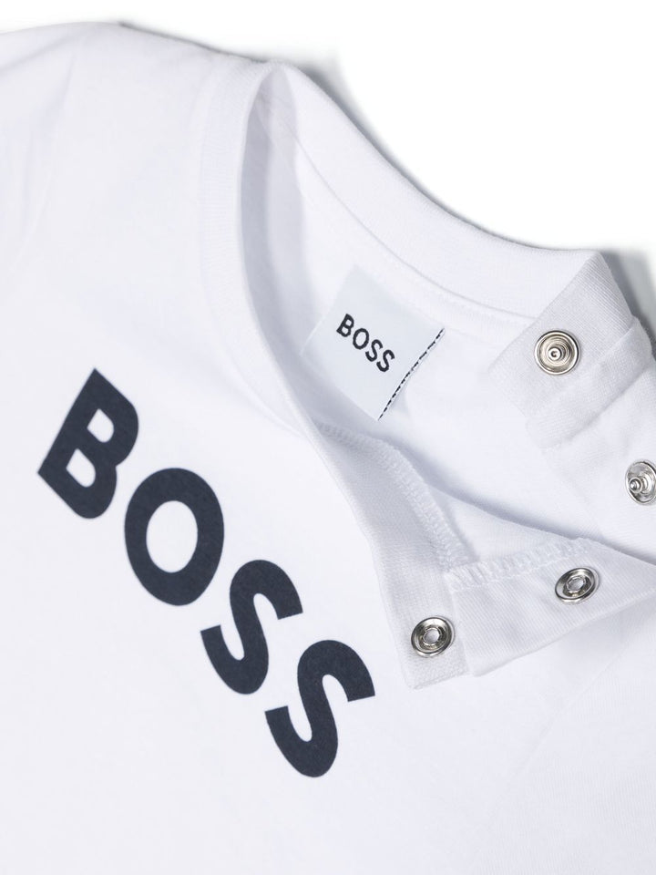 T-shirt bianca per neonato con logo J05P12 10P Boss Kids 