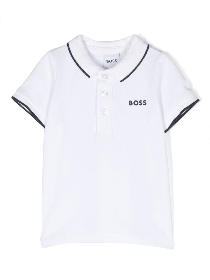 Polo bianco/nero per neonato J05P13 10P Boss Kids 