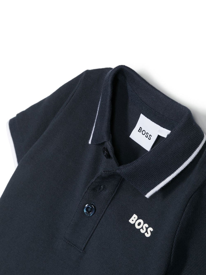 Polo blu navy/bianco per neonato J05P13 849 Boss Kids 