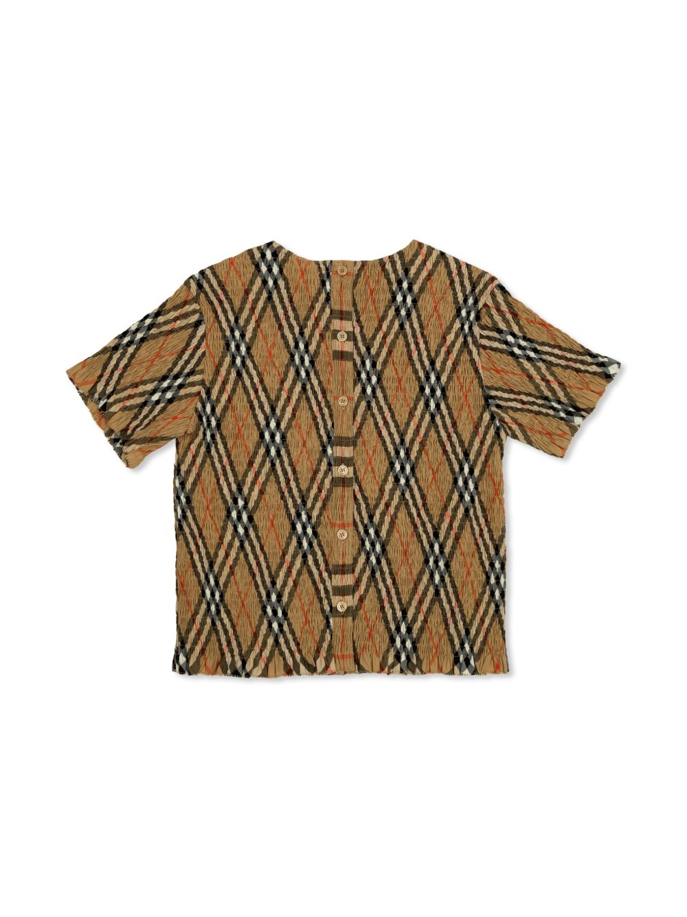 T-shirt marrone a quadri per bambina 8100073 B9368 Burberry Kids 