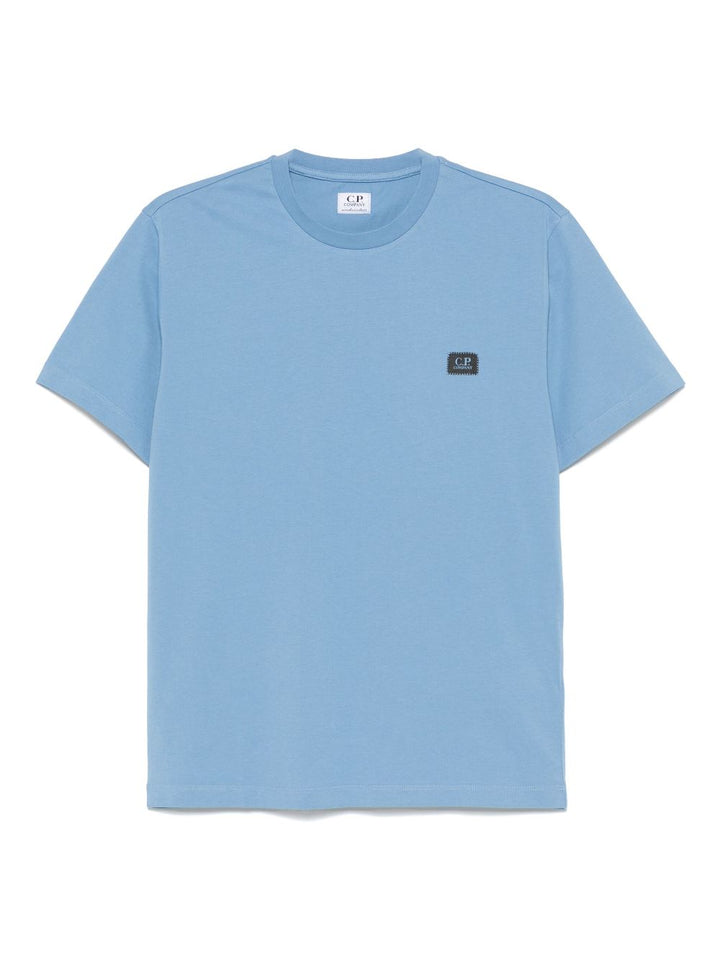 T-shirt blu fiordaliso per bambino C6M008LAA17 40532 C.P Company Kids 