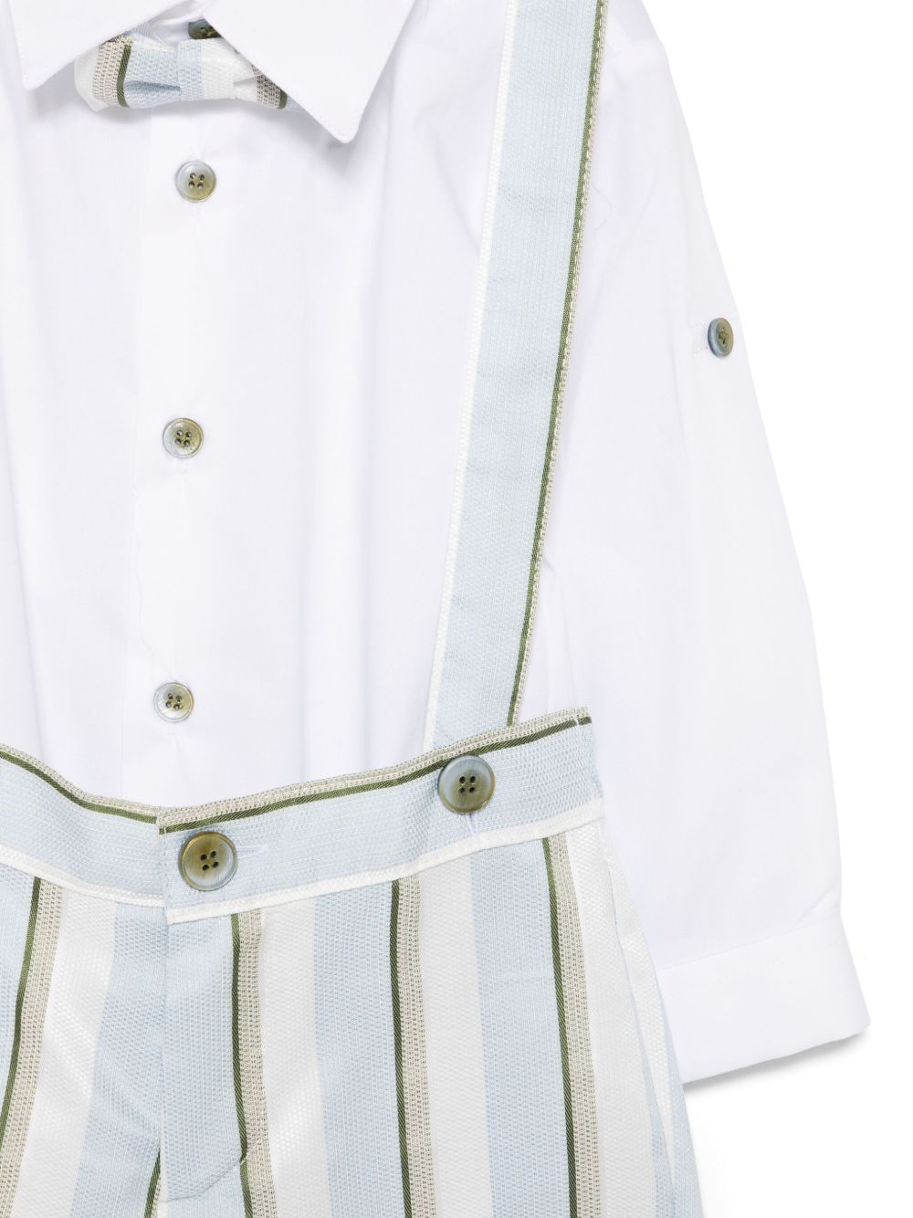 Completo verde oliva/bianco/celeste per neonato MN5080904789 36 Colorichiari Kids 
