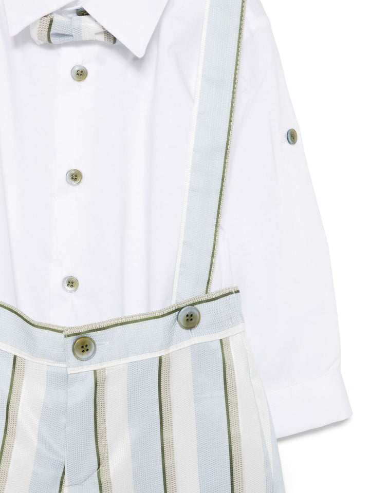 Completo verde oliva/bianco/celeste per neonato MN5080904789 36 Colorichiari Kids 