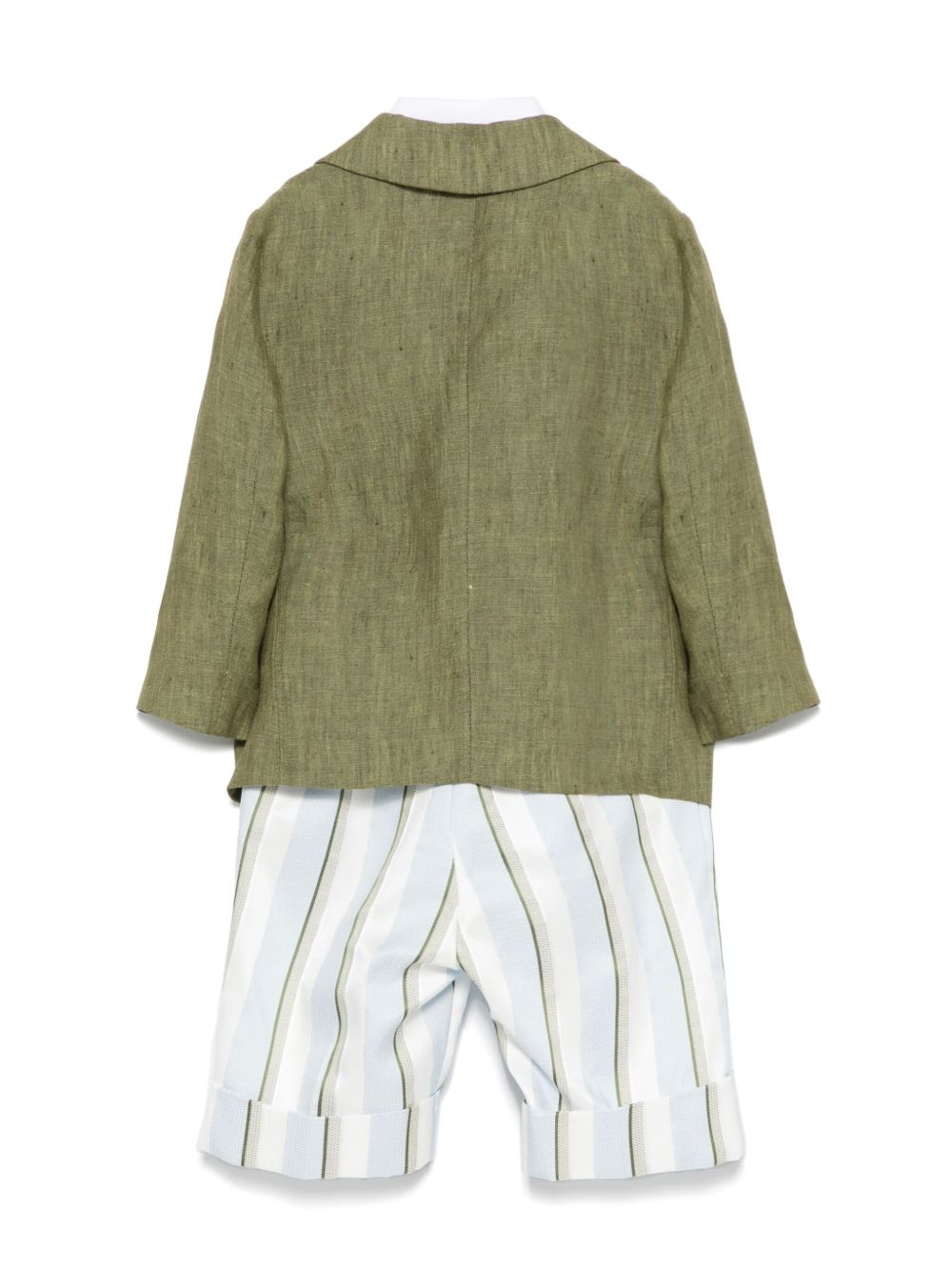 Completo verde oliva/bianco/celeste per neonato MN5080904789 36 Colorichiari Kids 