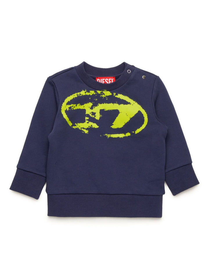 Felpa blu navy per neonato con logo K00631KYAQK K8AT Diesel Kids 