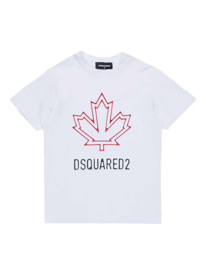 T-shirt bianca per bambino DQ2770D0015 DQ100 Dsquared2 Kids 