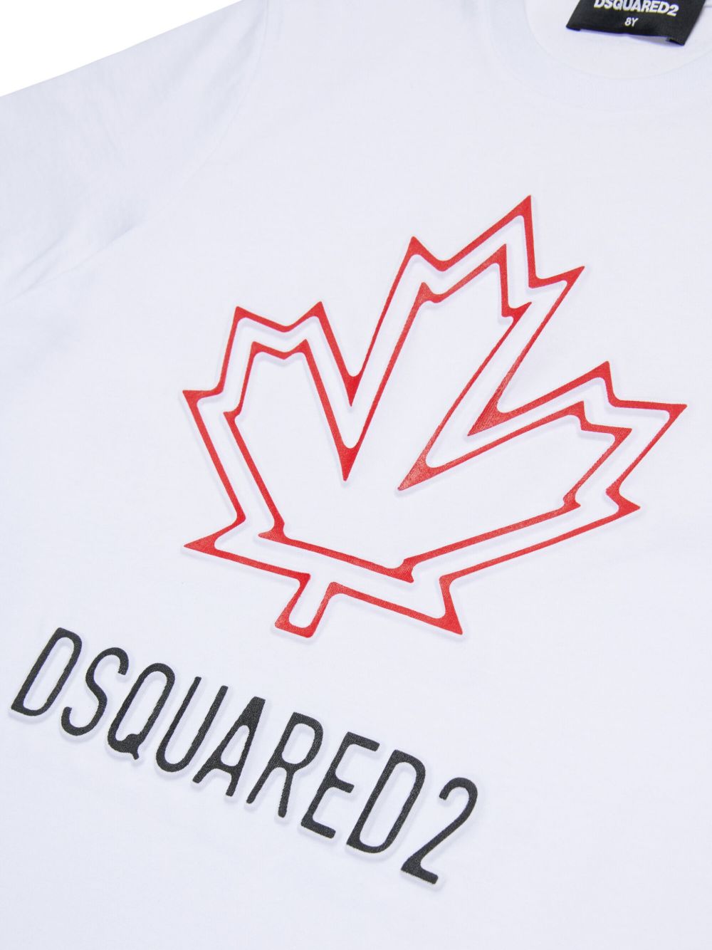 T-shirt bianca per bambino DQ2770D0015 DQ100 Dsquared2 Kids 