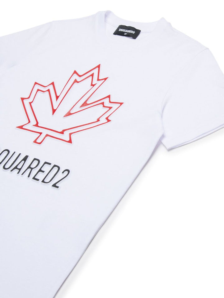 T-shirt bianca per bambino DQ2770D0015 DQ100 Dsquared2 Kids 