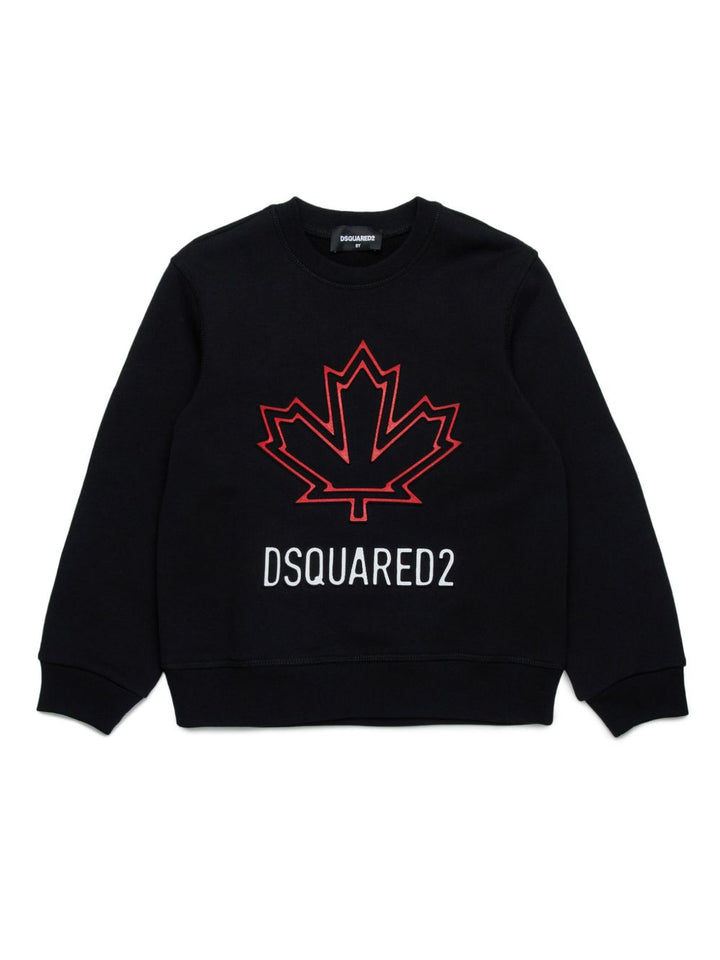 Felpa nera per bambina DQ2786D0A9U DQ900 Dsquared2 Kids 