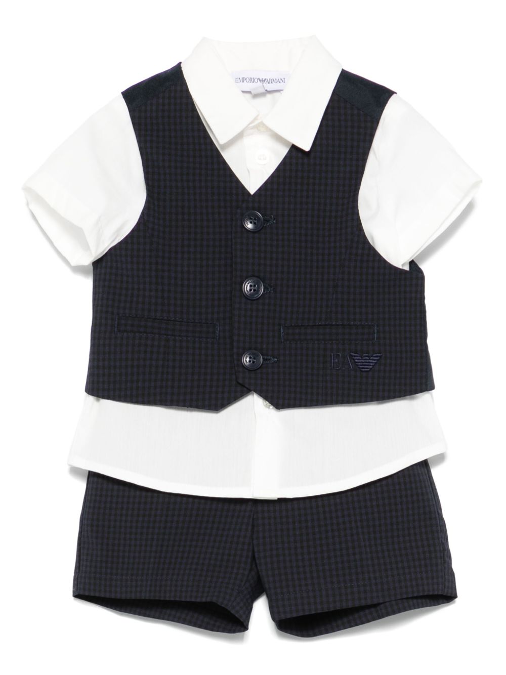 Completo elegante blu/bianco per neonato EB000184AF12958 FB058 Emporio Armani Kids 