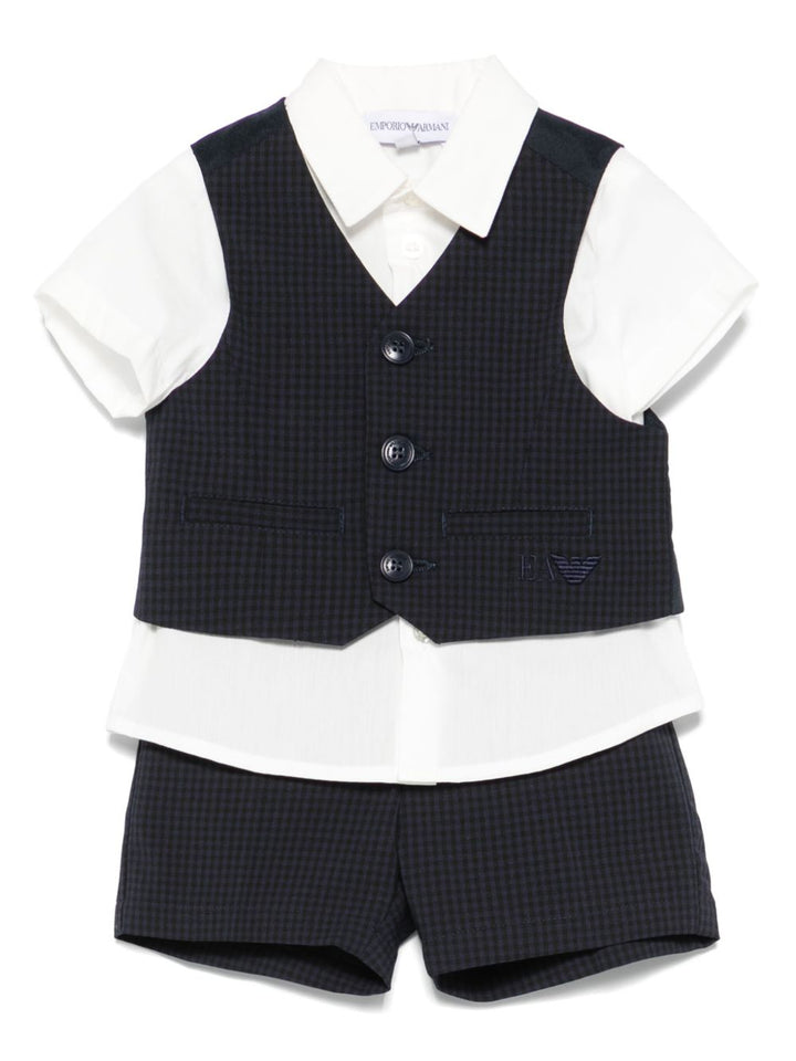Completo elegante blu/bianco per neonato EB000184AF12958 FB058 Emporio Armani Kids 