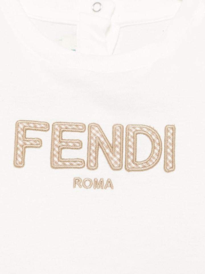 T-shirt bianca per neonato BMI2557AJ F1P2N Fendi Kids 
