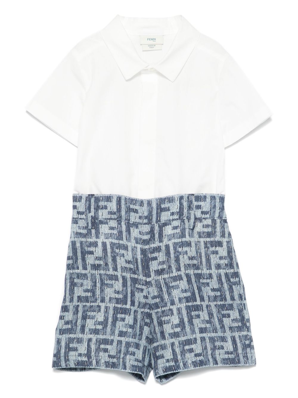 Tutina bianca/azzurra per neonato BML155AUK2 F1I11 Fendi Kids 