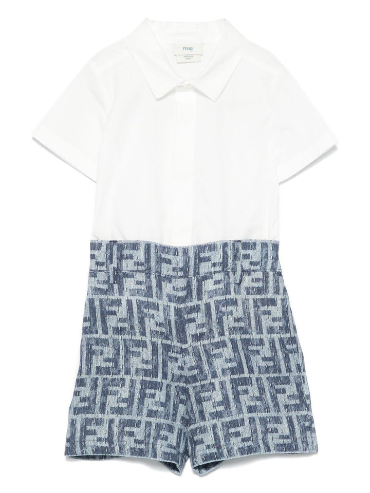 Tutina bianca/azzurra per neonato BML155AUK2 F1I11 Fendi Kids 