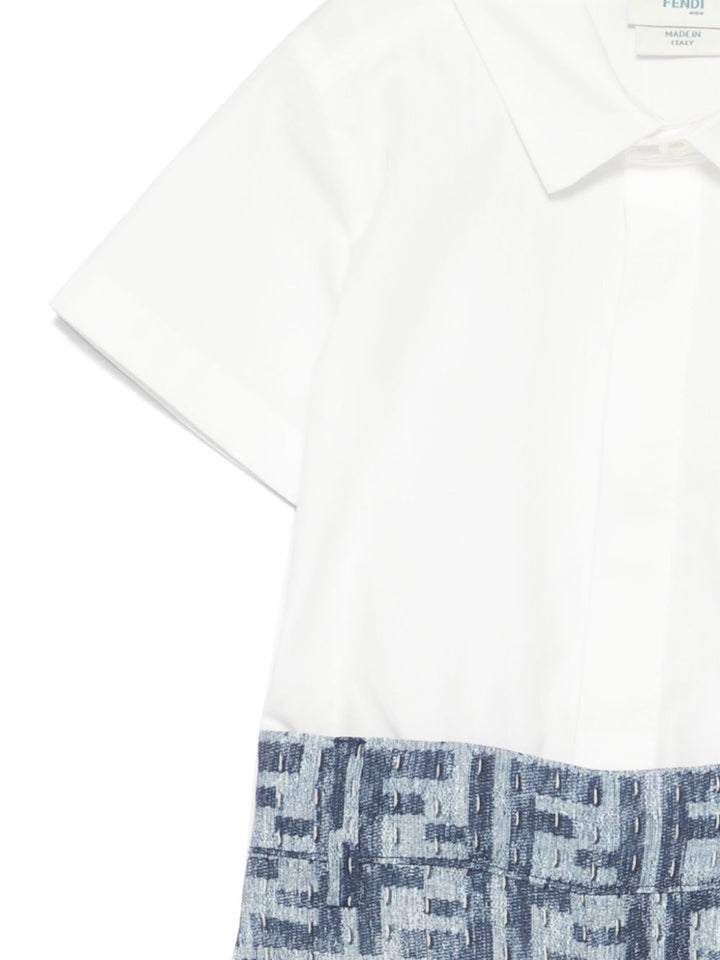 Tutina bianca/azzurra per neonato BML155AUK2 F1I11 Fendi Kids 