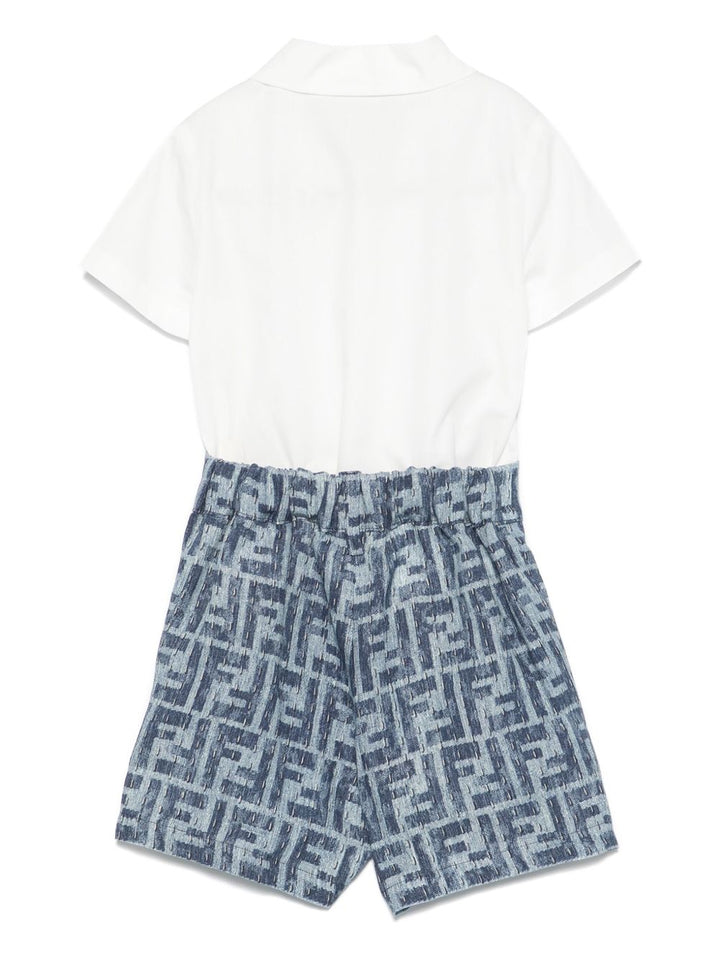 Tutina bianca/azzurra per neonato BML155AUK2 F1I11 Fendi Kids 