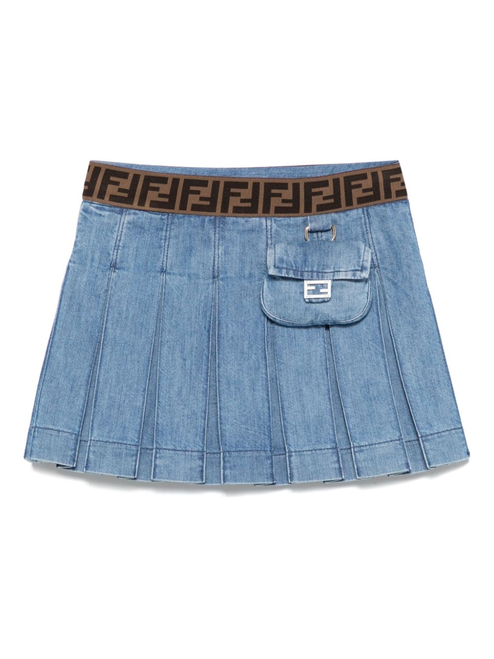 Gonna blu indaco per bambina JFE165ATRF F0QG0 Fendi Kids 