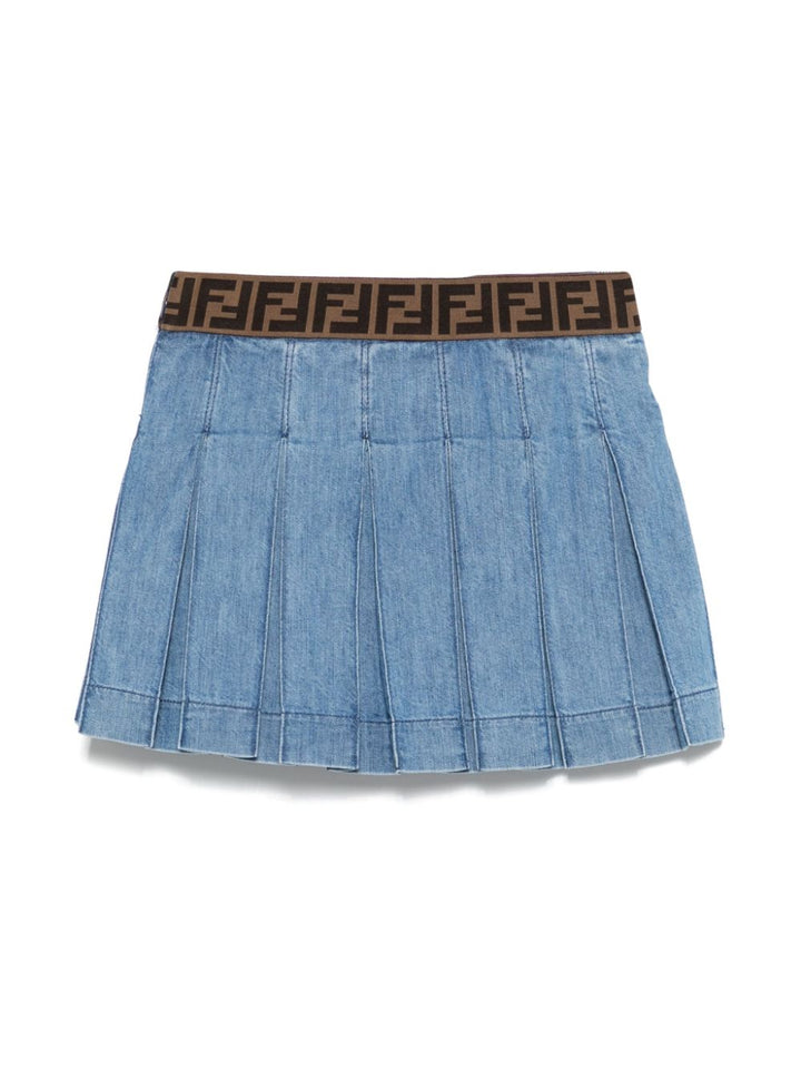 Gonna blu indaco per bambina JFE165ATRF F0QG0 Fendi Kids 