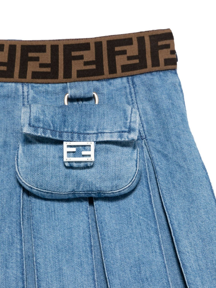 Gonna blu indaco per bambina JFE165ATRF F0QG0 Fendi Kids 